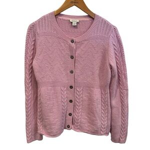 Sundance preppy wool Knit Cardigan Sweater Women's S Babydoll Button cottage